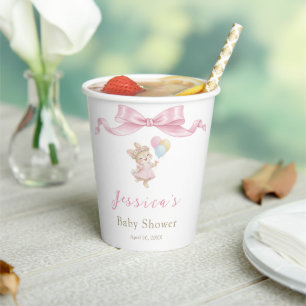 Gobelets En Papier Some Bunny Girl Pink Fête son Premier Anniversaire