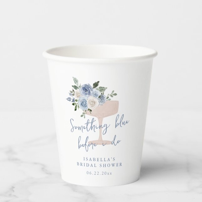 Gobelets En Papier Something Blue avant le bridal shower (Recto)