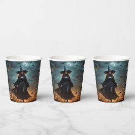 Gobelets En Papier Sorcière d'Halloween effrayante,