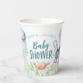 Gobelets En Papier Sous le Baby shower de l'océan