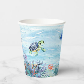 Gobelets En Papier Sous les tasses de la Sea Party