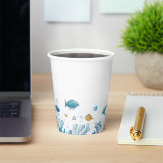 Gobelets En Papier Sous les tasses de papier marin