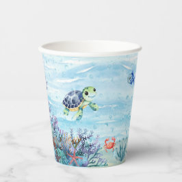 Gobelets En Papier Sous les tasses du Sea Paper Party