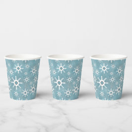 Gobelets En Papier Southwest Winter Snowflics Fête de Fête Bleu