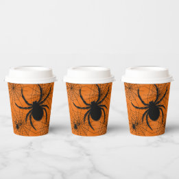 Gobelets En Papier Spider Web avec araignées Halloween Coupe de papie