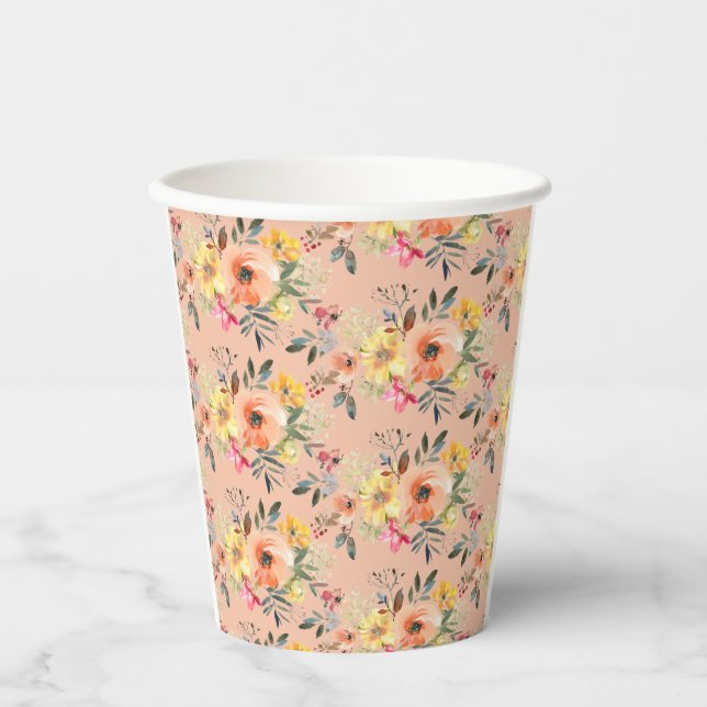 Gobelets En Papier Spring Floral Welcome baby Shower  (Recto)