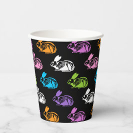 Gobelets En Papier Squelette éffrayant Squelette lapin de Pâques Moti