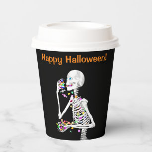 Gobelets En Papier Squelette Manger Halloween Candy