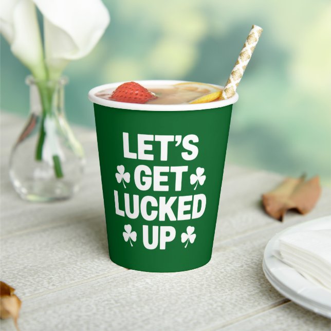 Gobelets En Papier St Patrick's Day Faisons chanceler Irlandais Clove (Insitu)