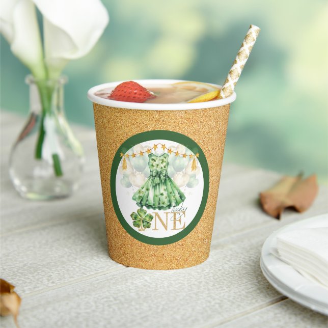 Gobelets En Papier St Patrick's Day Fille premier anniversaire Lucky  (Insitu)