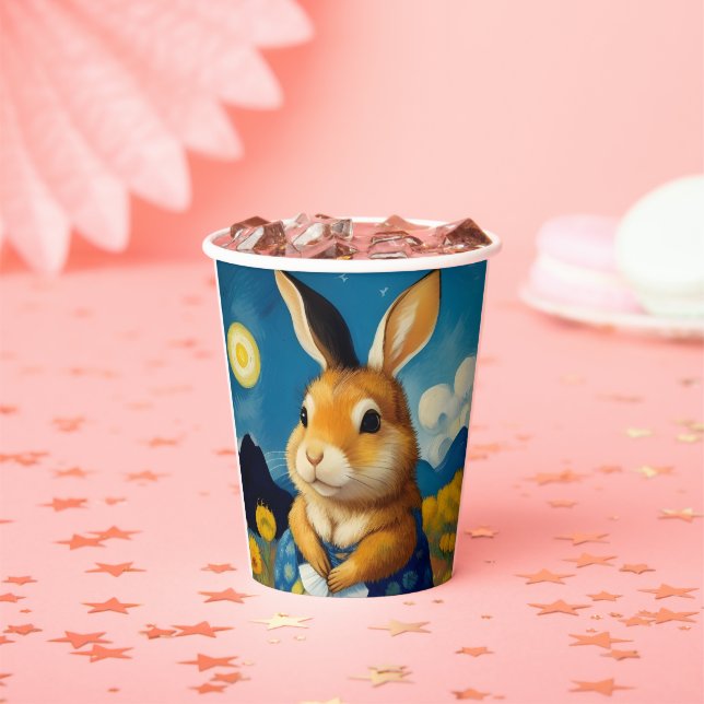 Gobelets En Papier Starry Spring Bunny Paper Cup (Insitu)