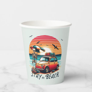 Gobelets En Papier Stay On Beach - Retro Vibes - Skeleton