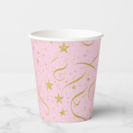 Gobelets En Papier Stellar Sip - Rose & Gold Star Paper Cup