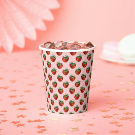 Gobelets En Papier Strawberry Pattern