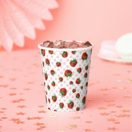 Gobelets En Papier Strawberry Pattern