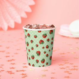 Gobelets En Papier Strawberry Pattern