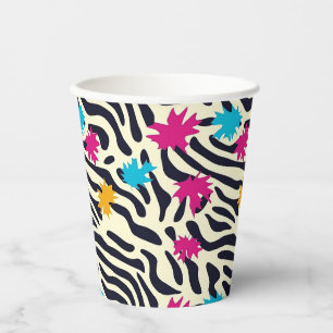 Gobelets En Papier Stripes zébrées Abstraites avec pellicule de peint