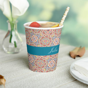 Gobelets En Papier Style géométrique Étincelles Mariage métallique en