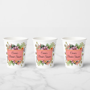 Gobelets En Papier Stylish Wildflowers Bridal Shower