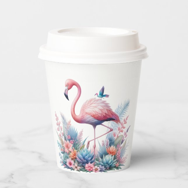 Gobelets En Papier Sublimation Flamant rose rose-95160 (Recto)