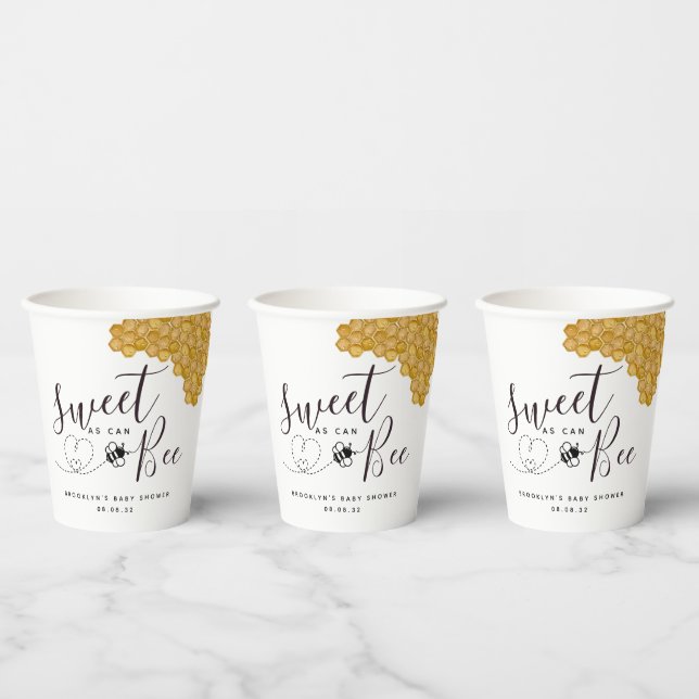 Gobelets En Papier Sucré comme le Baby shower Can Bee (Multi)