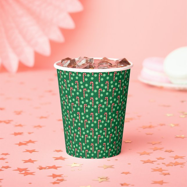 Gobelets En Papier Sucre de canne vert rouge Pepperment Noël (Insitu)