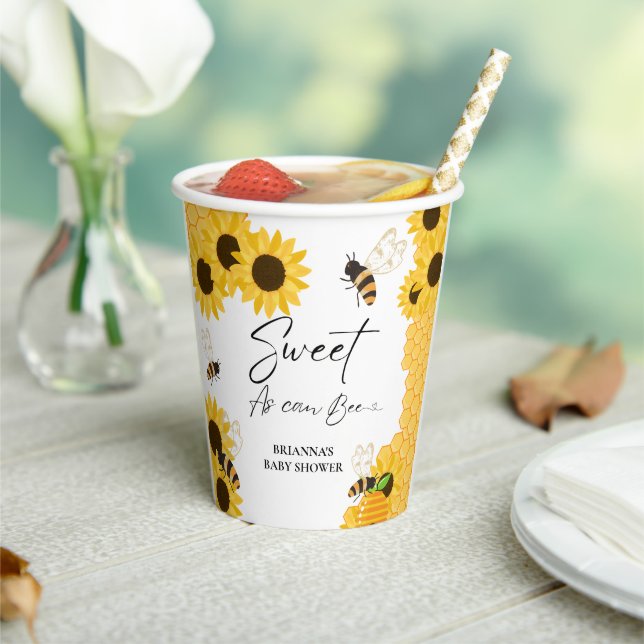 Gobelets En Papier Sucre de miel Comme il peut être Baby shower (Insitu)