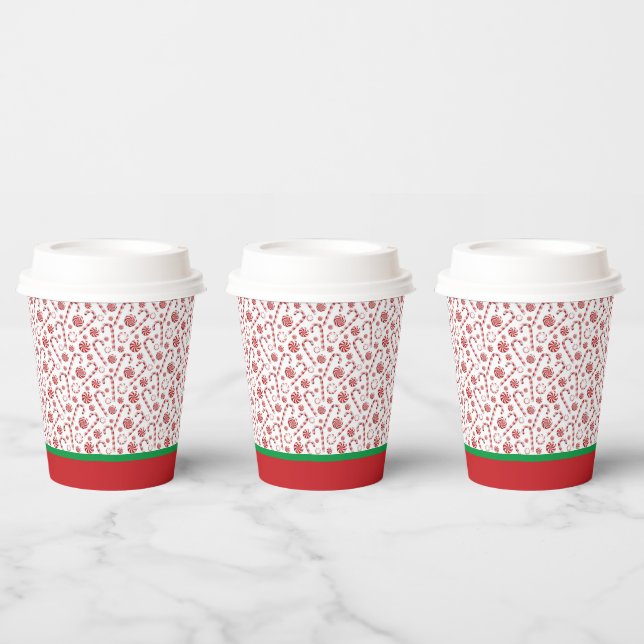 Gobelets En Papier Sucres de canne de Noël (Multi)