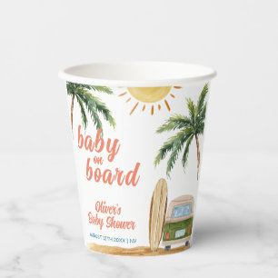 Gobelets En Papier Summer Boho Surf Plage Van Baby shower