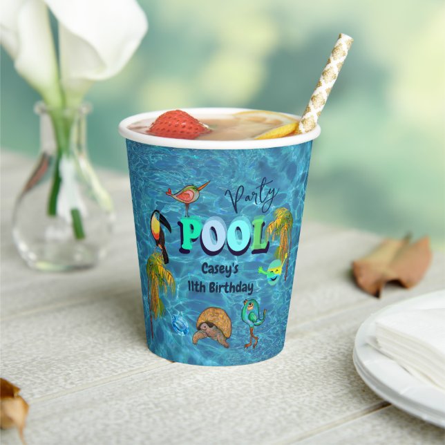 Gobelets En Papier Summer Pool Fun Party I Cool Anniversaire (Insitu)
