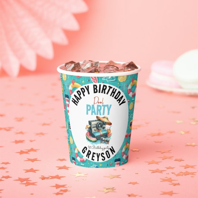Gobelets En Papier Summer Pool Party 2e anniversaire (Insitu)