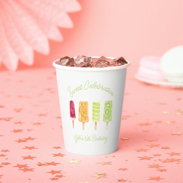 Gobelets En Papier Summer Popsicle fête d'anniversaire (Insitu)