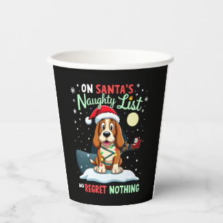 Gobelets En Papier Sur la liste de Noël méchants du Père Noël Ne regr