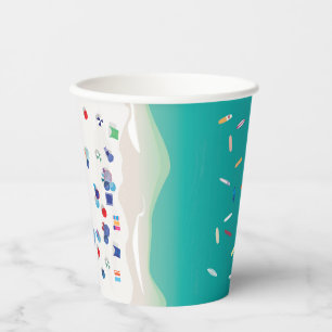 Gobelets En Papier Surf à la coupe de papier de la fête de la plage d