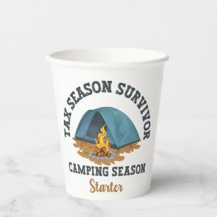 Gobelets En Papier Survivant de la saison fiscale, Camping Season Sta