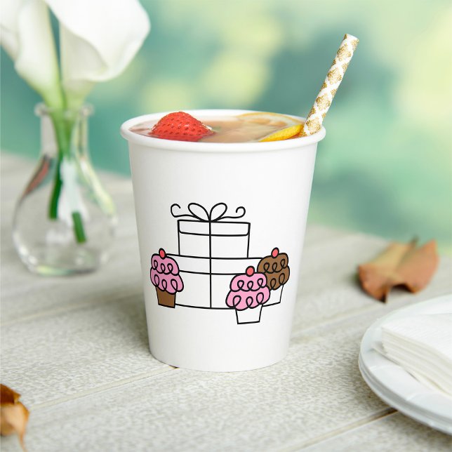 Gobelets En Papier Sweet Celebration Cupcake et boîte cadeau (Créateur téléchargé)