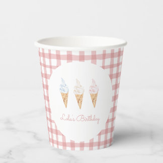 Gobelets En Papier Sweet Celebration Glace Crème rose Anniversaire