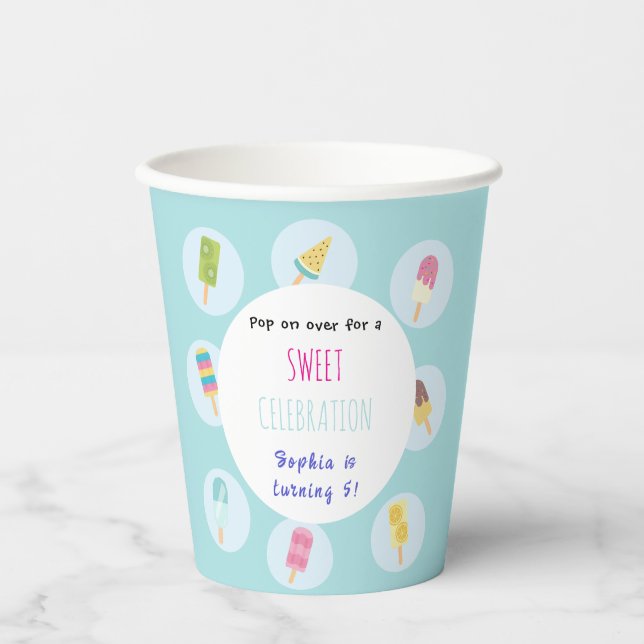 Gobelets En Papier Sweet Ice Cream Birthday (Recto)
