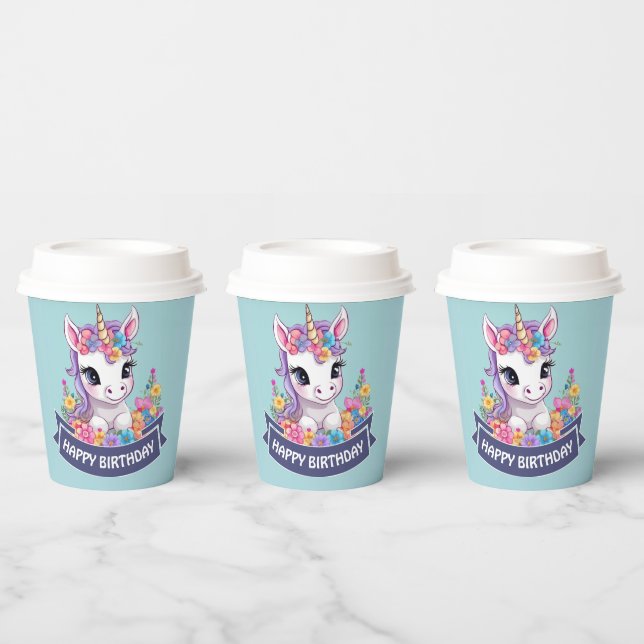 Gobelets En Papier Sweet Magique Baby Unicorn (Multi)