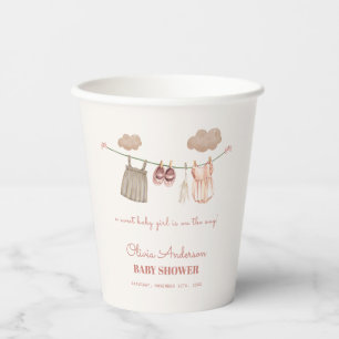 Gobelets En Papier Sweet Neutral Boho rose Bébé Fille Vêtements Douch