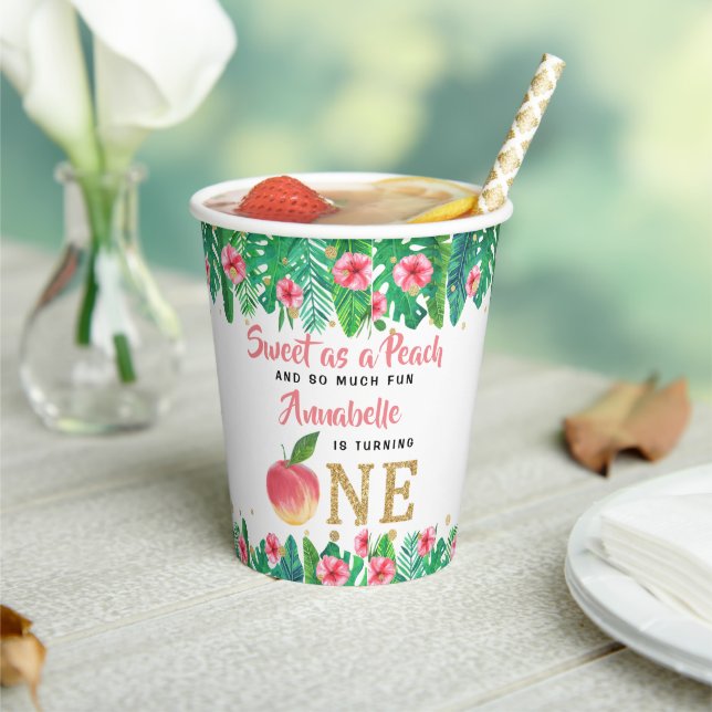Gobelets En Papier Sweet Peach Girls 1er anniversaire (Insitu)
