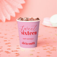 Sweet sixteen moderne rouge rose 16e anniversaire
