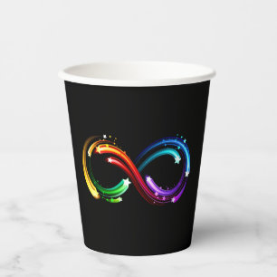 Gobelets En Papier Symbole de l'infini de comètes arc-en-ciel