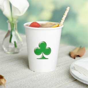Gobelets En Papier Symbole de trèfle vert irlandais Saint Patrick