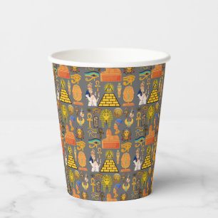 Gobelets En Papier Symbole motif Hiéroglyphe égyptien antique