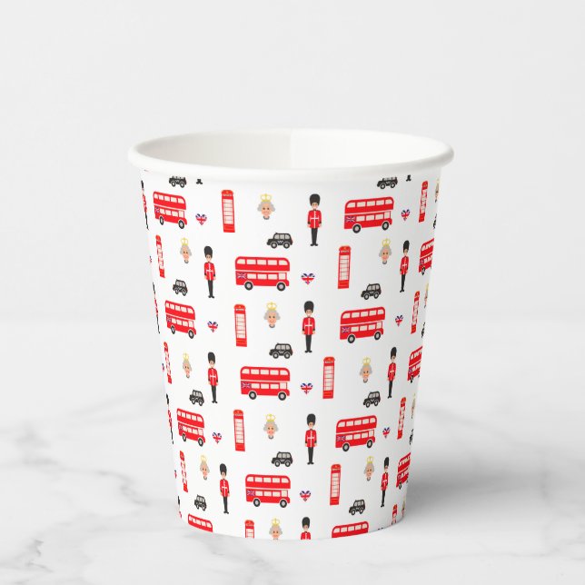 Gobelets En Papier Symboles d'Angleterre Motif (Gauche)