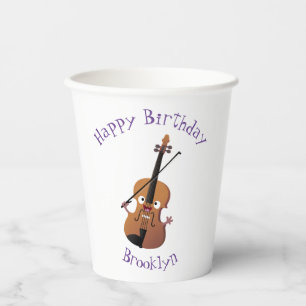 Gobelets En Papier Sympa drôle violon personnage de dessin animé