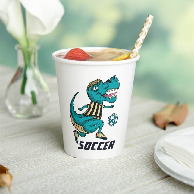 Gobelets En Papier T-Rex Soccer Player Sports (Insitu)