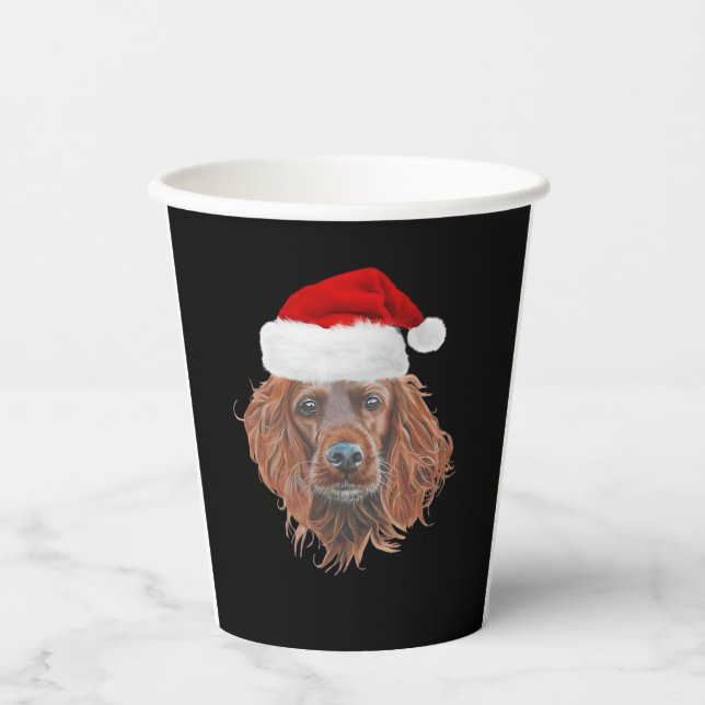 Gobelets En Papier T-Shirt classique de Christmas Irish Setter (Recto)