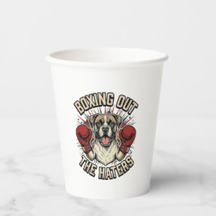 Gobelets En Papier T-Shirt Drôle Boxer Chien Boxant les Jaloux Desi